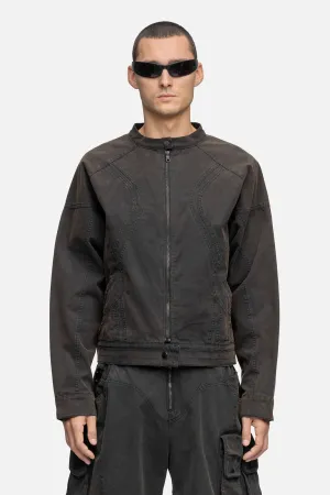 CANVAS BIKER JACKET RUST