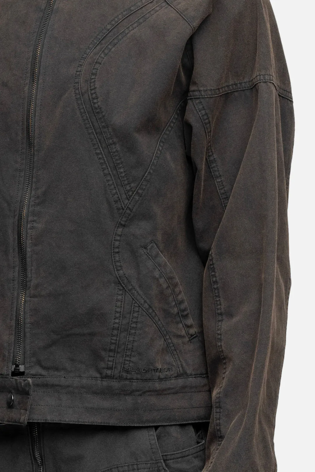 CANVAS BIKER JACKET RUST