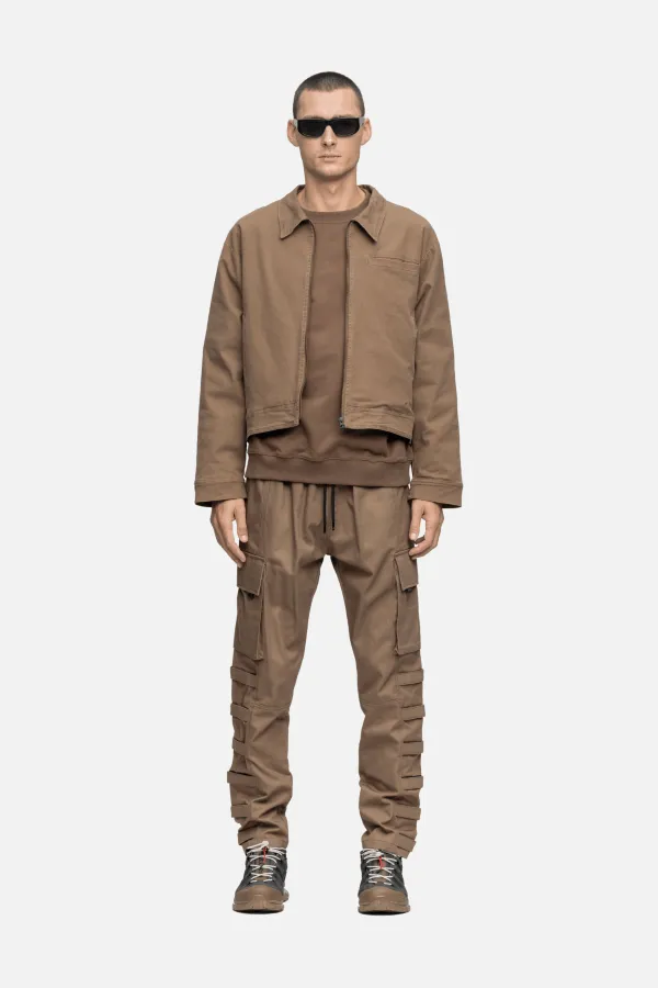 CANVAS JACKET WASHED BROWN