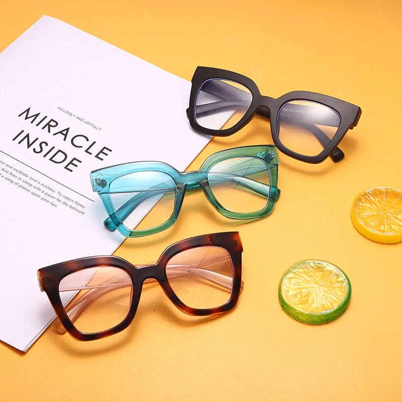 Cat Eye Square Optical Anti Blue Glasses Frames Computer Spectacles Classic Women Men Glasses Frame With Lenses