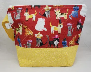 Cats in Hats - Project Bag - Medium