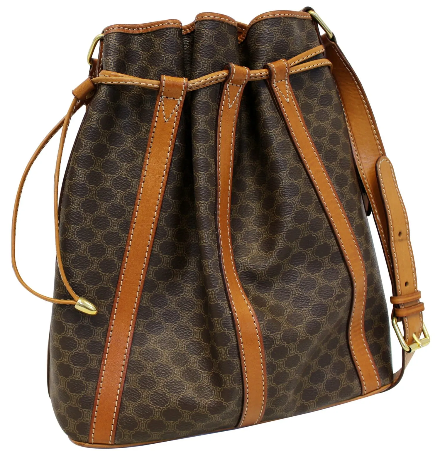 CELINE Macadam Pattern PVC Leather Shoulder Bag