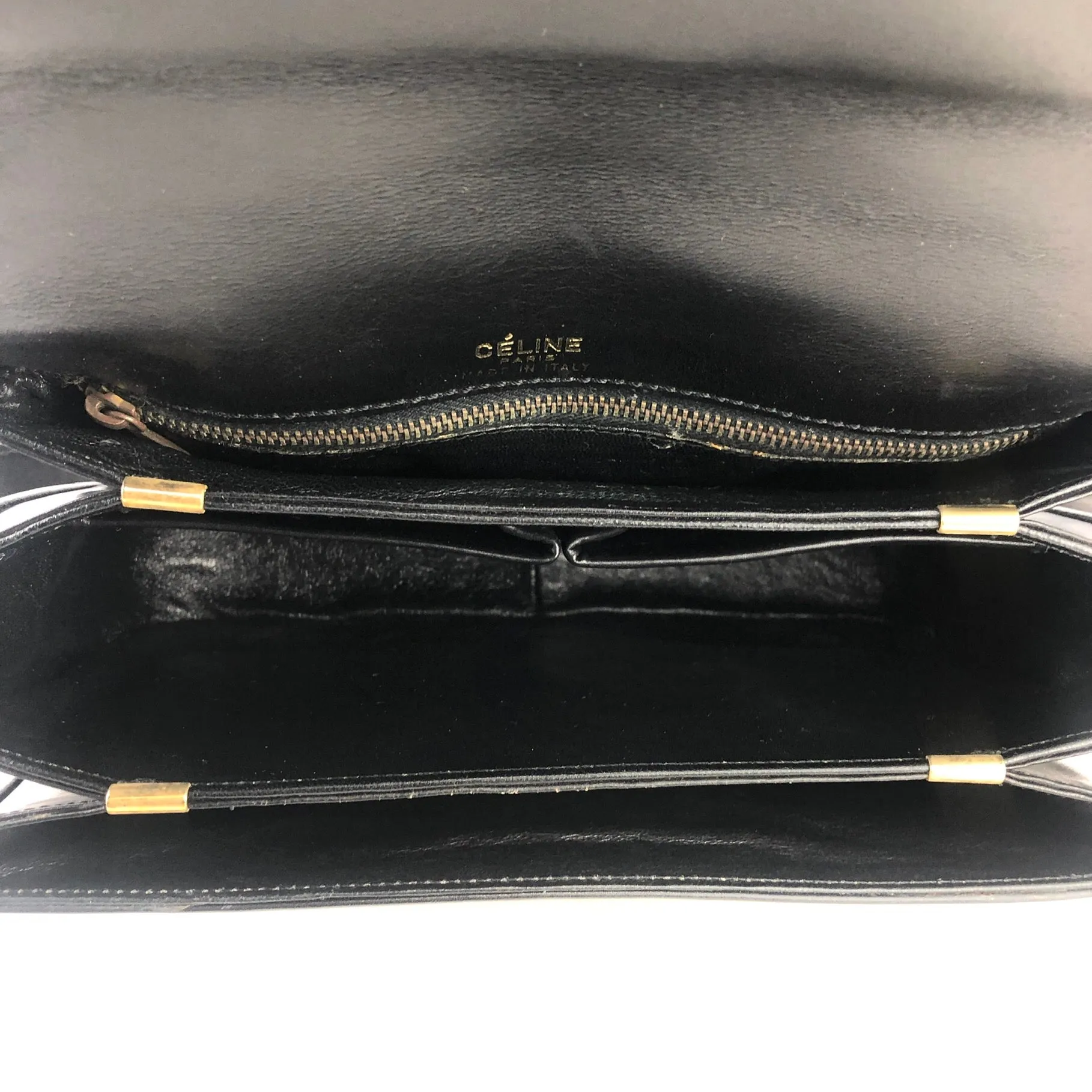 CELINE Twist Horse carriage Crossbody Shoulderbag Black Vintage Old CELINE jhk8y5