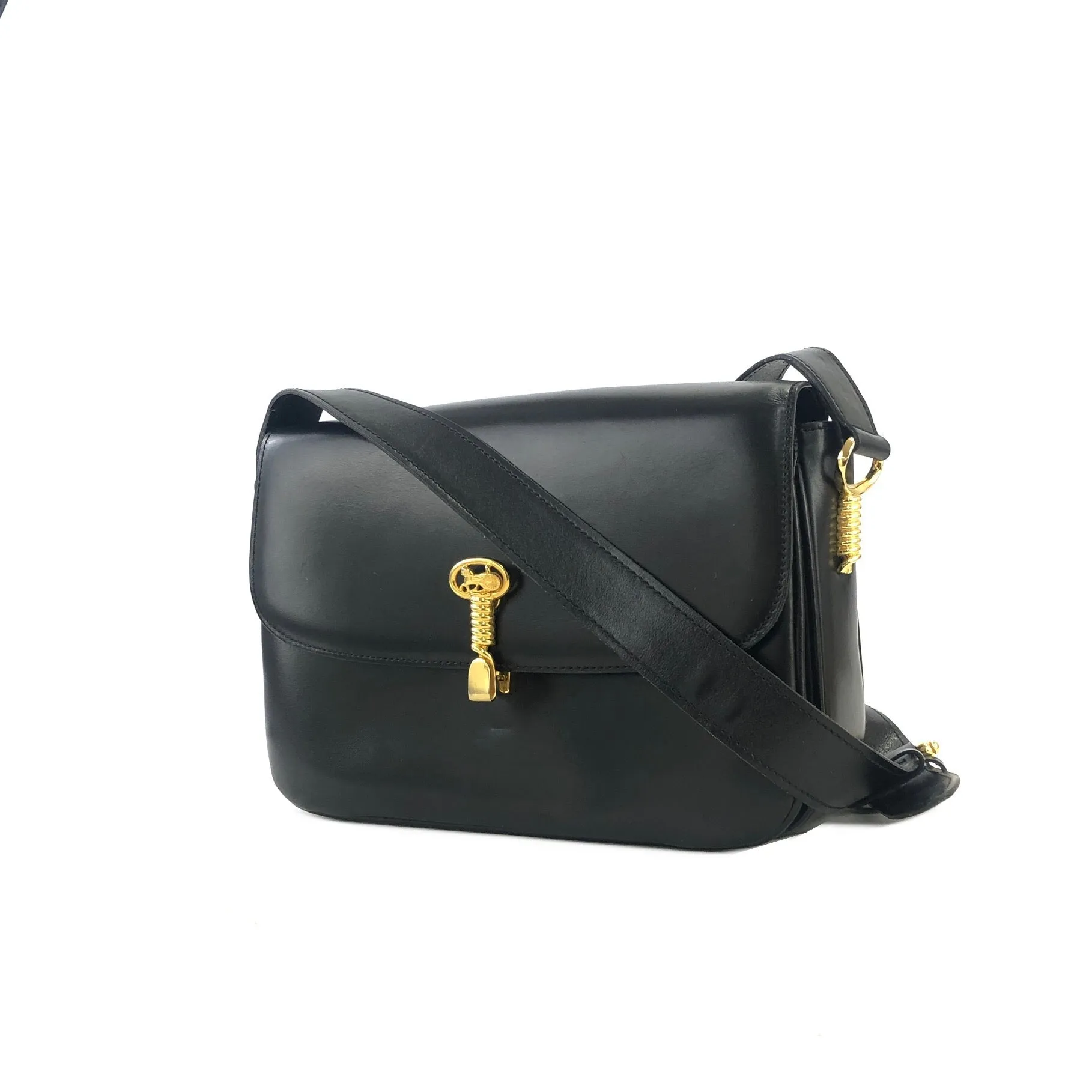 CELINE Twist Horse carriage Crossbody Shoulderbag Black Vintage Old CELINE jhk8y5