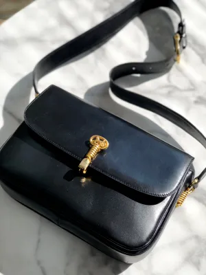 CELINE Twist Horse carriage Crossbody Shoulderbag Black Vintage Old CELINE jhk8y5