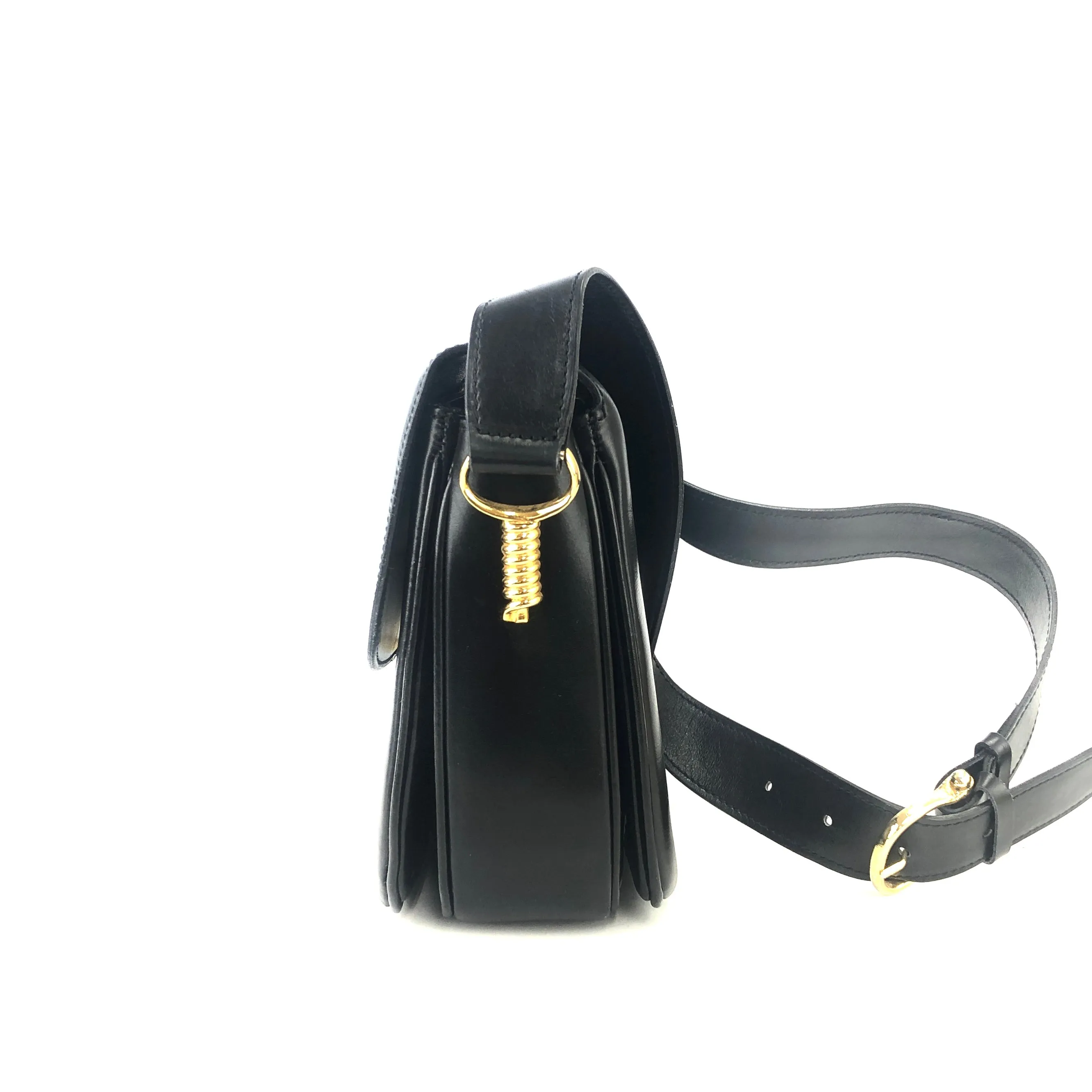 CELINE Twist Horse carriage Crossbody Shoulderbag Black Vintage Old CELINE jhk8y5