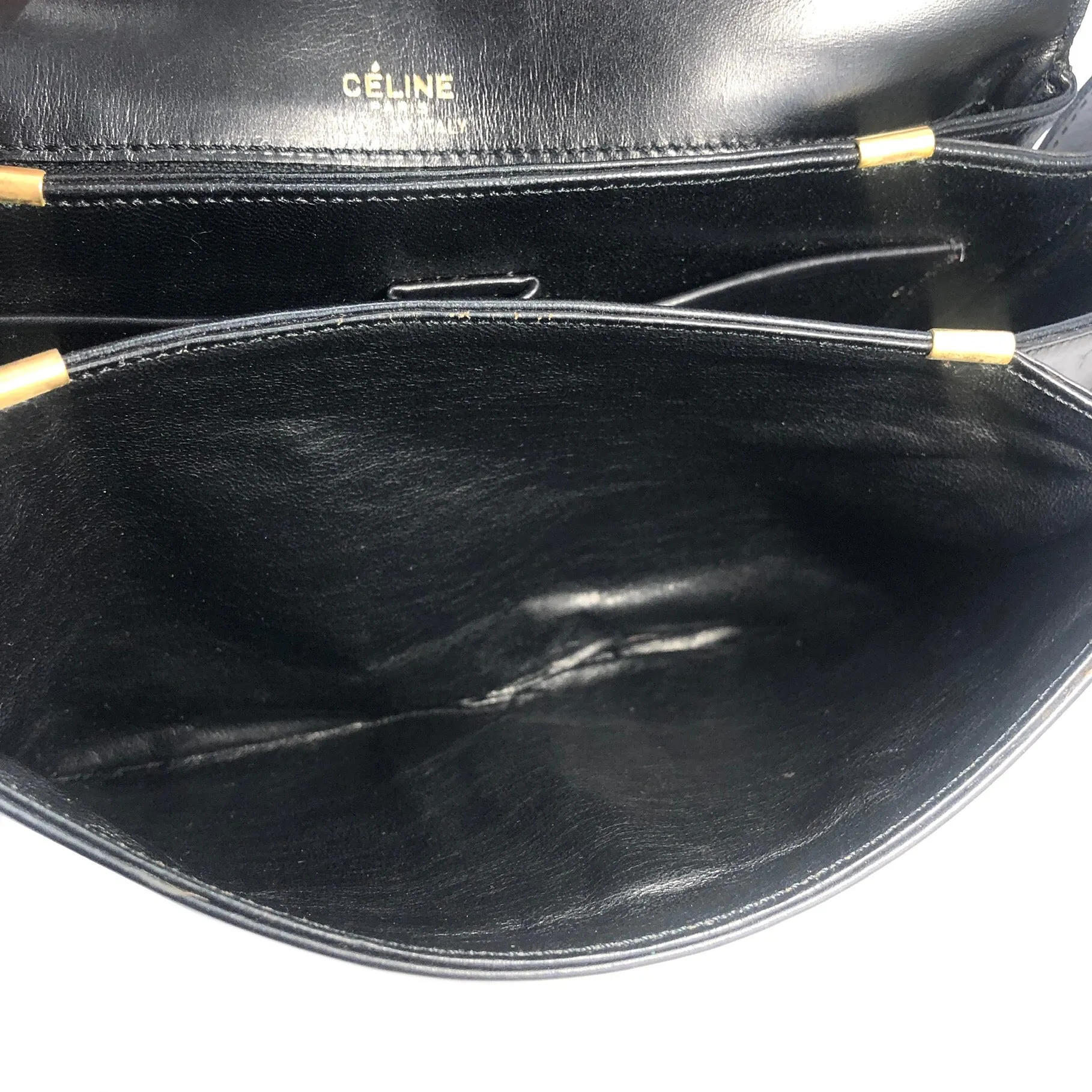 CELINE Twist Horse carriage Crossbody Shoulderbag Black Vintage Old CELINE jhk8y5
