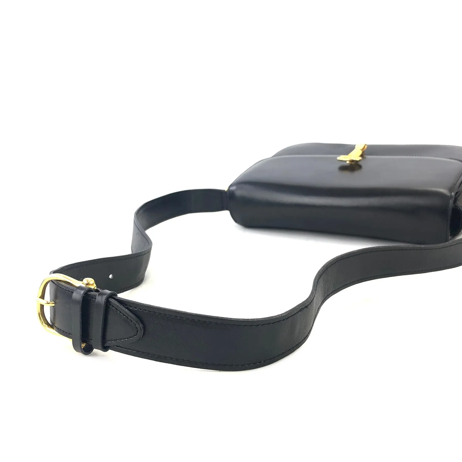 CELINE Twist Horse carriage Crossbody Shoulderbag Black Vintage Old CELINE jhk8y5