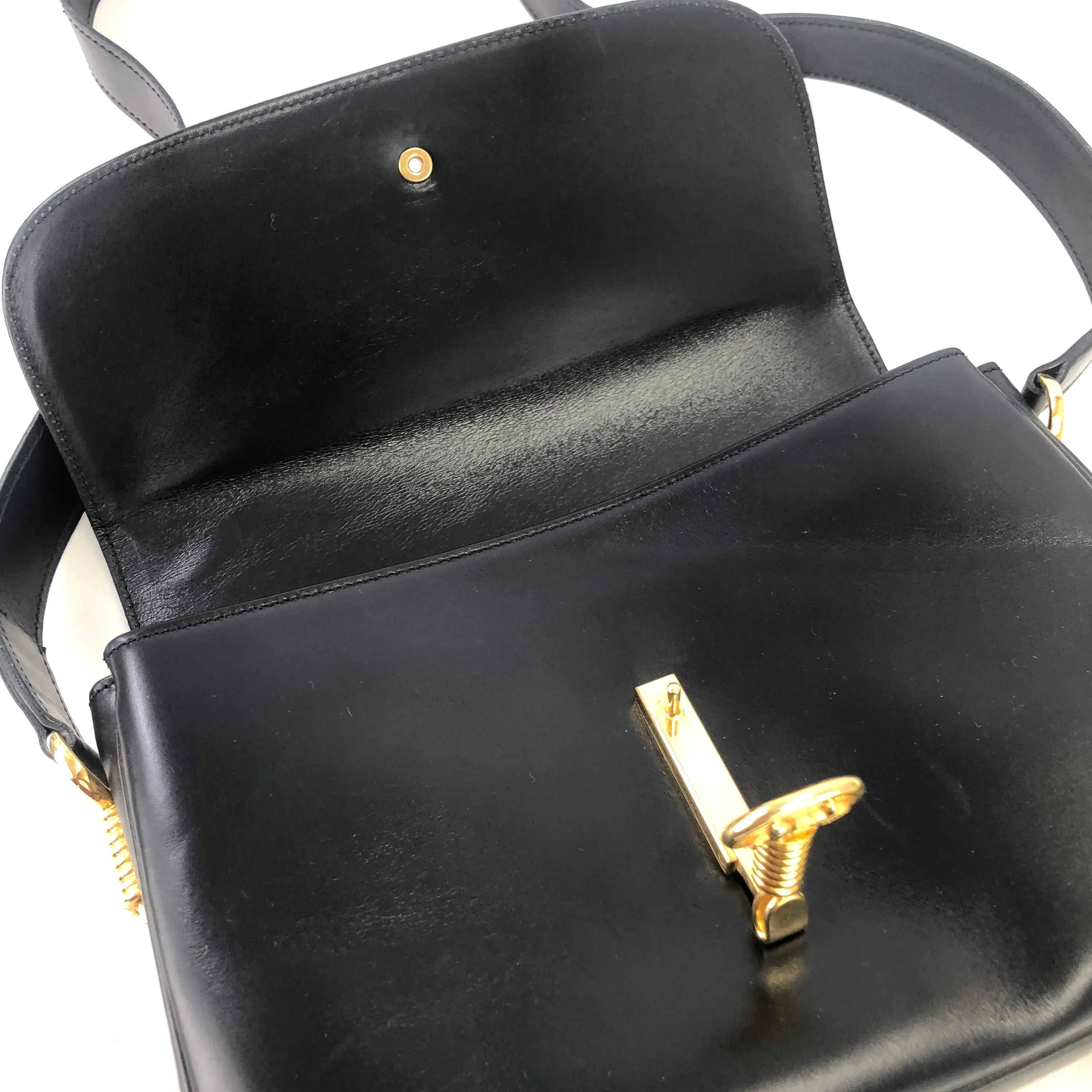 CELINE Twist Horse carriage Crossbody Shoulderbag Black Vintage Old CELINE jhk8y5
