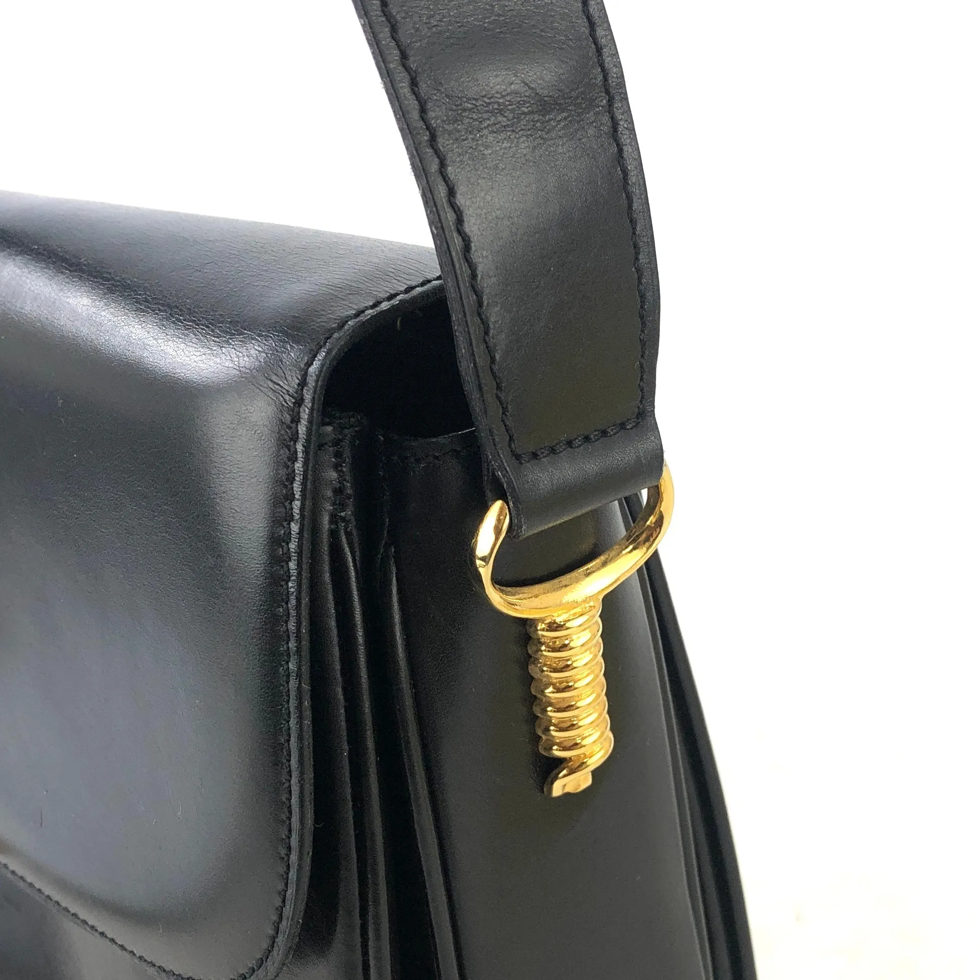 CELINE Twist Horse carriage Crossbody Shoulderbag Black Vintage Old CELINE jhk8y5