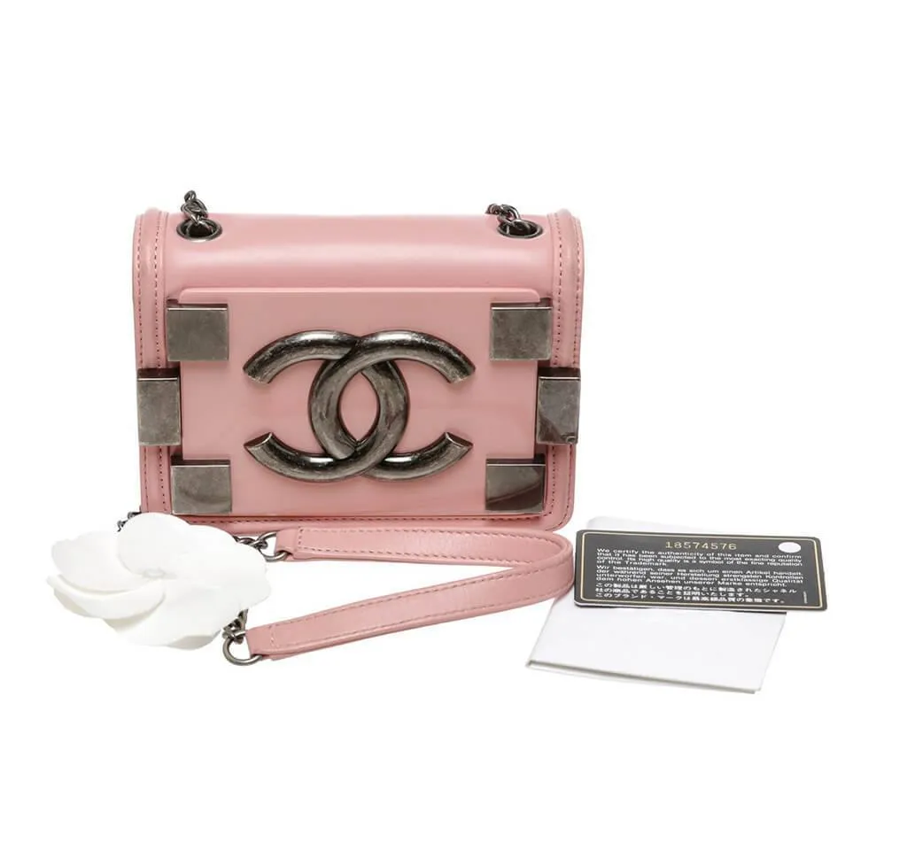 Chanel Brick Boy Bag Crossbody Pink