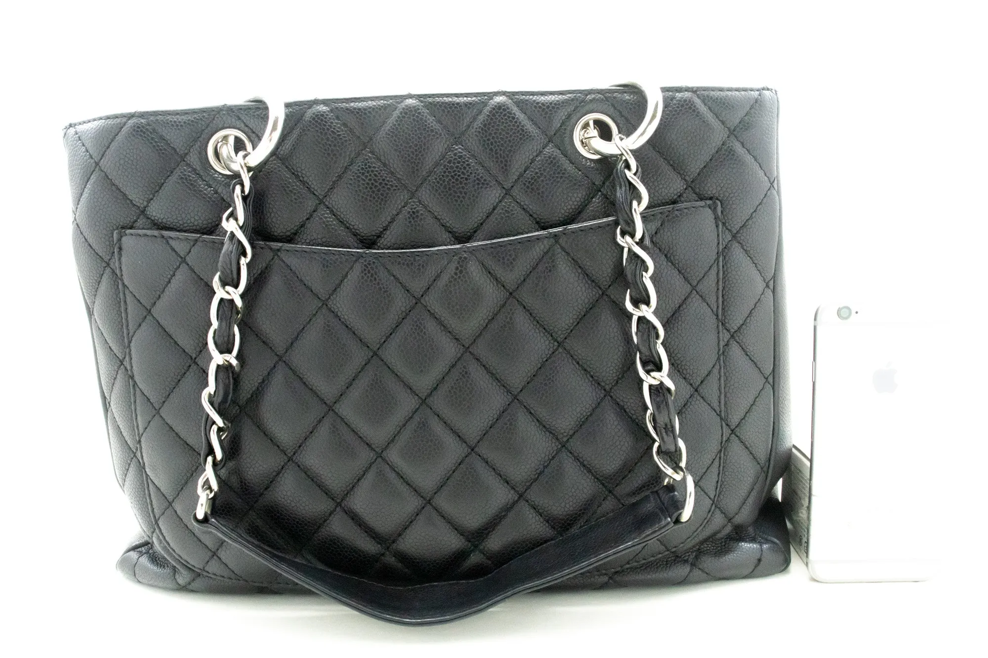 CHANEL Caviar GST 13" Grand Shopping Tote Chain Shoulder Bag Black m13