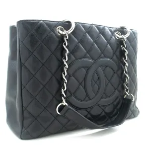 CHANEL Caviar GST 13" Grand Shopping Tote Chain Shoulder Bag Black m13