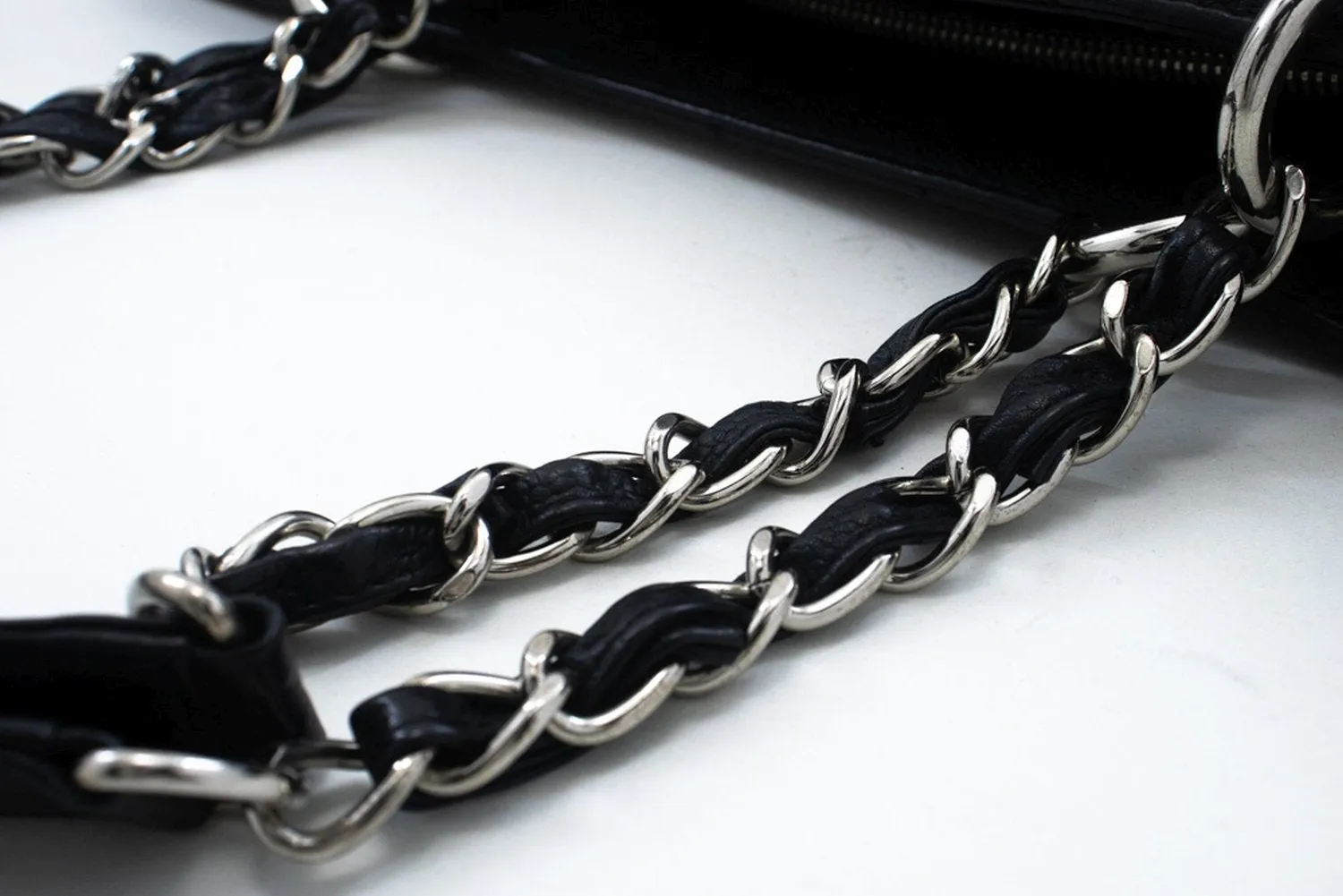 CHANEL Caviar GST 13" Grand Shopping Tote Chain Shoulder Bag Black m13