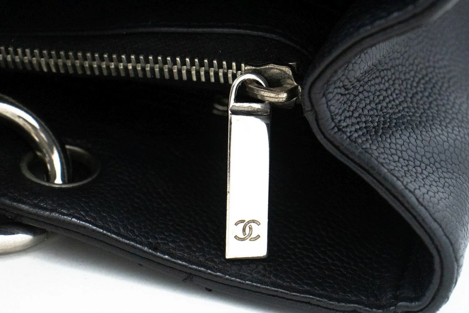 CHANEL Caviar GST 13" Grand Shopping Tote Chain Shoulder Bag Black m13