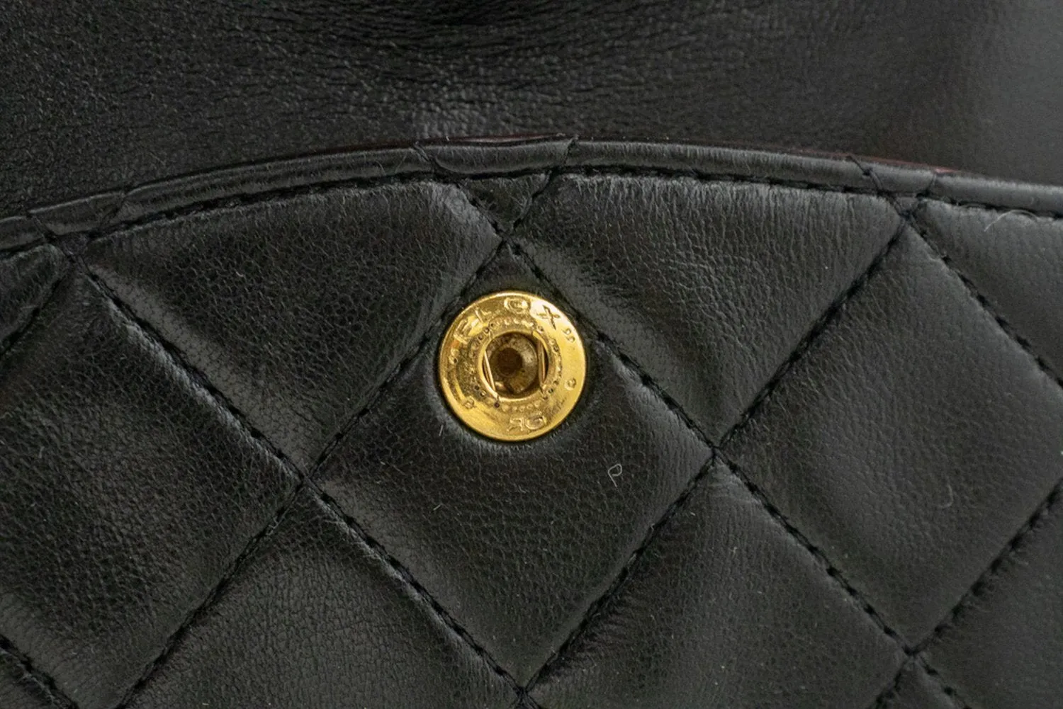 CHANEL Classic Double Flap 10" Chain Shoulder Bag Black Lambskin m78