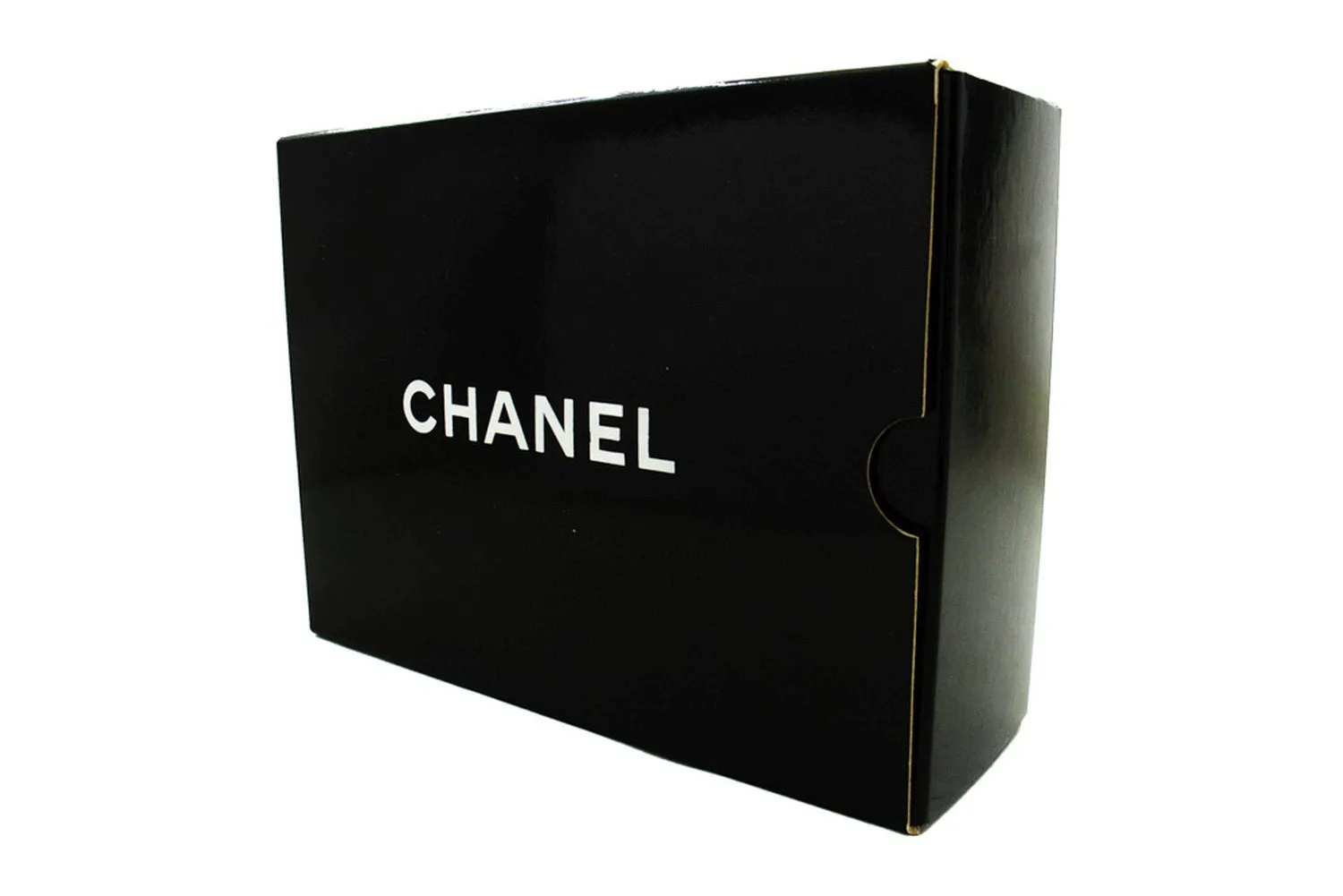 CHANEL Classic Double Flap 10" Chain Shoulder Bag Black Lambskin m78