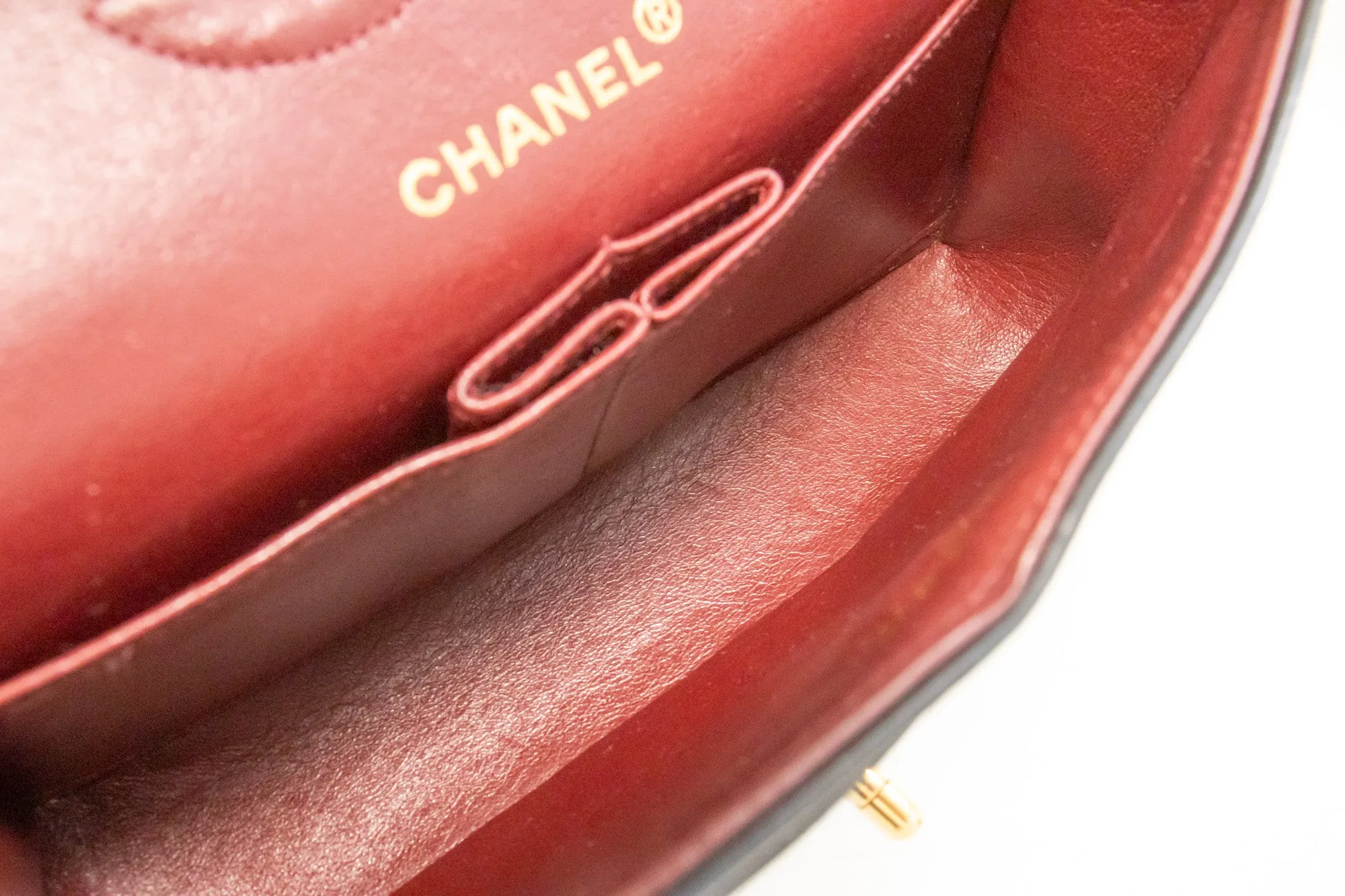 CHANEL Classic Double Flap 9" Chain Shoulder Bag Black Lambskin m79