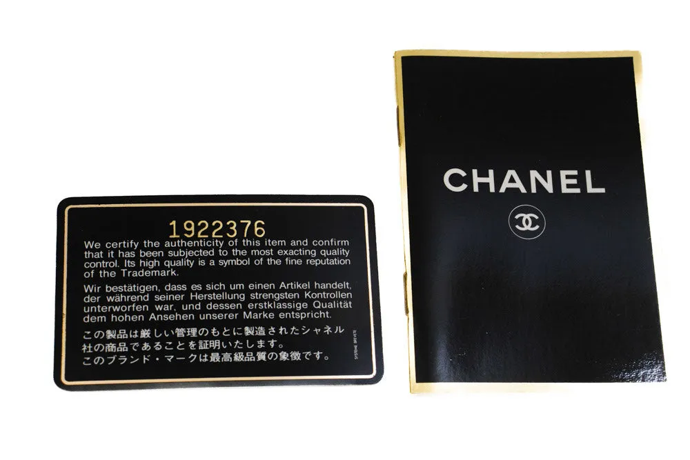 CHANEL Classic Double Flap 9" Chain Shoulder Bag Black Lambskin p48
