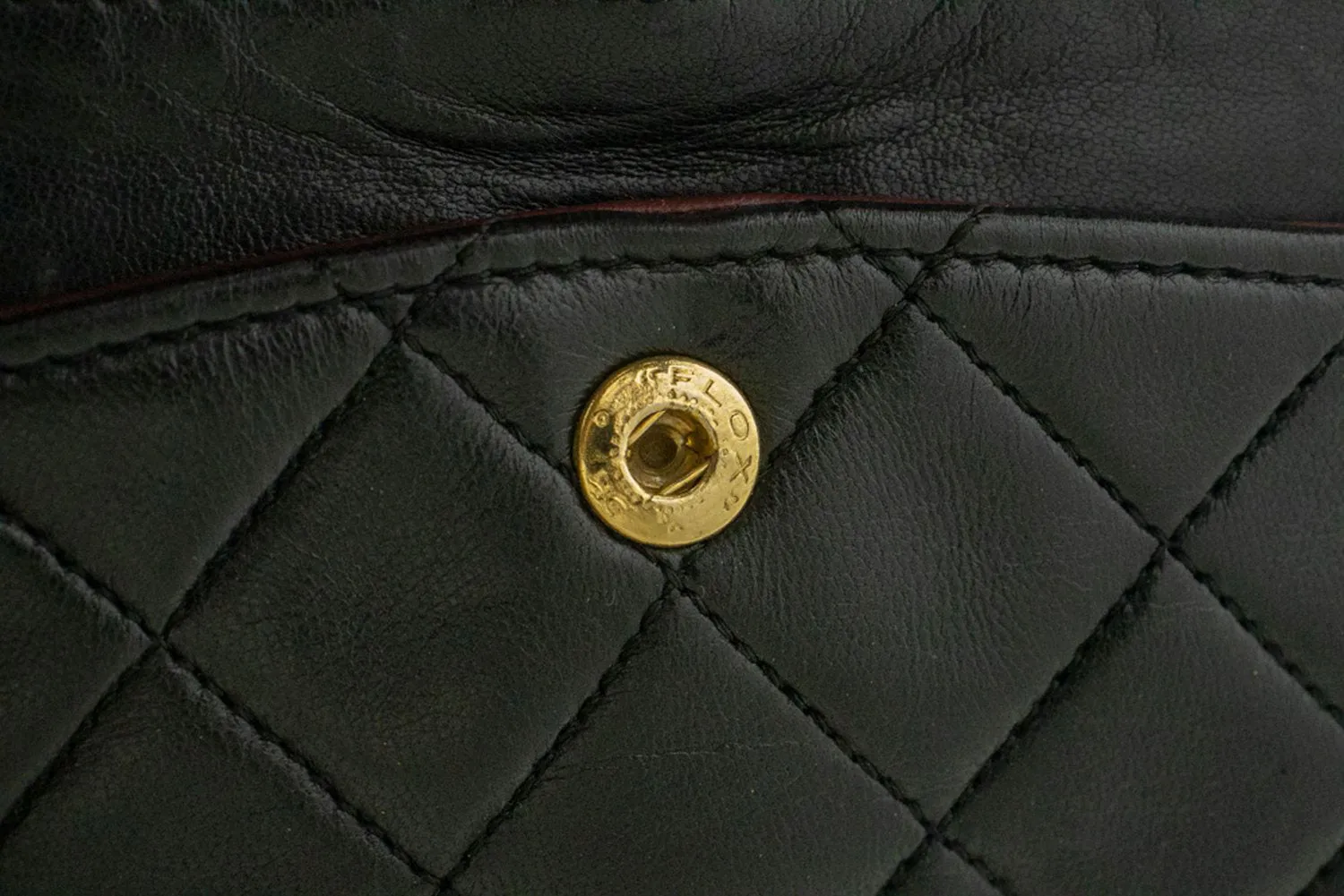 CHANEL Classic Double Flap 9" Chain Shoulder Bag Black Lambskin p48