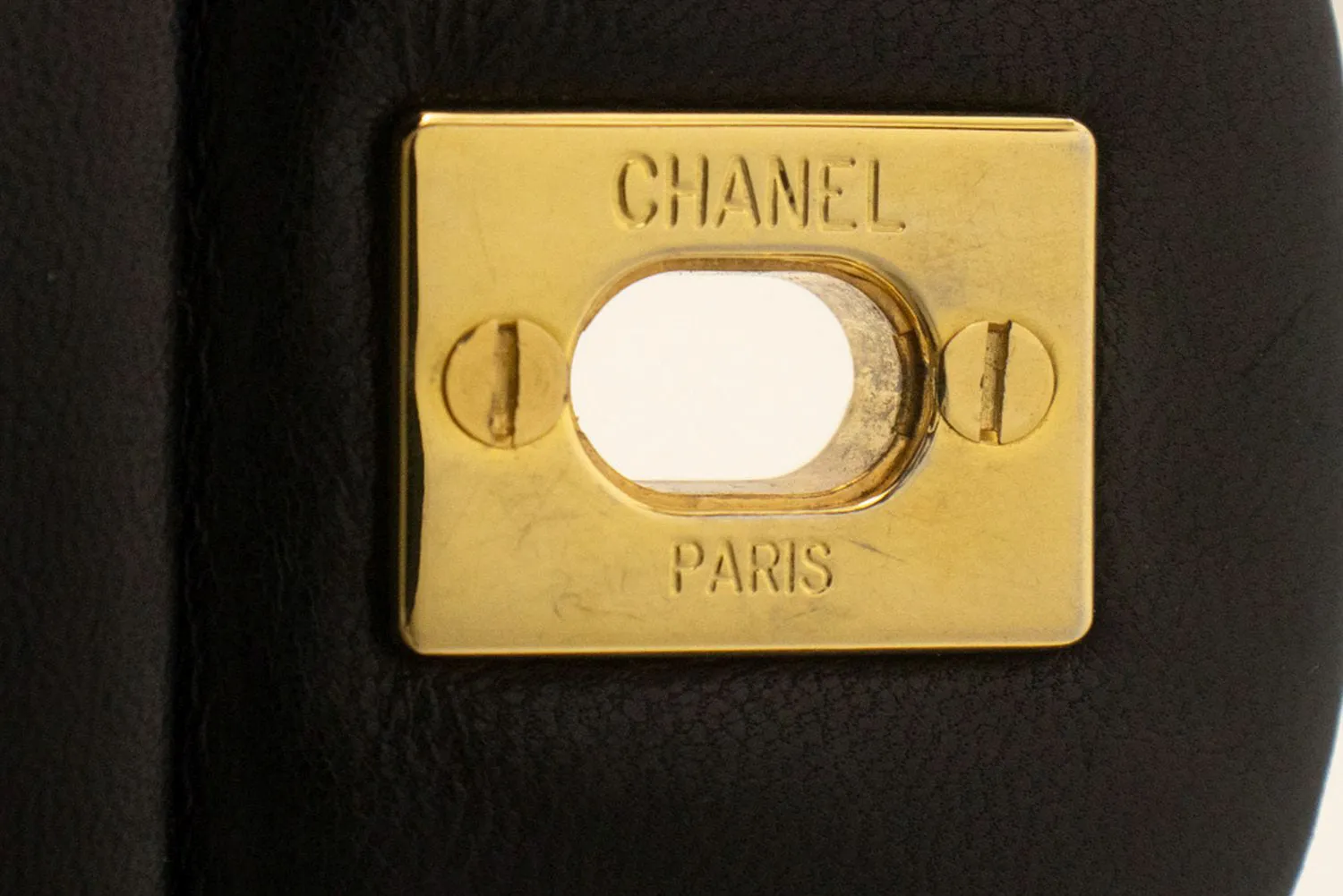 CHANEL Classic Double Flap 9" Chain Shoulder Bag Black Lambskin p48