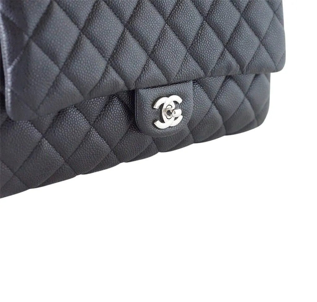 Chanel Flap Bag Black Caviar SHW