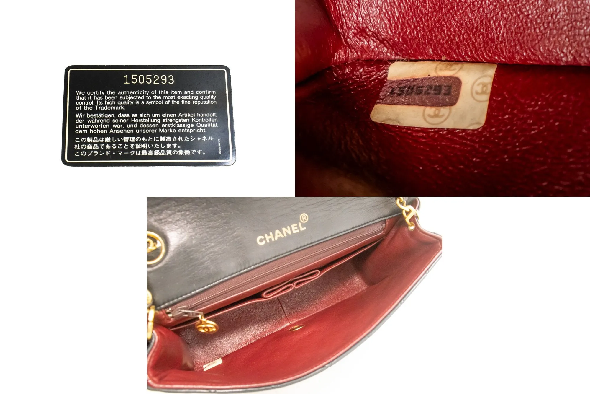 CHANEL Full Flap Chain Shoulder Bag Crossbody Black Quilted Lamb n67