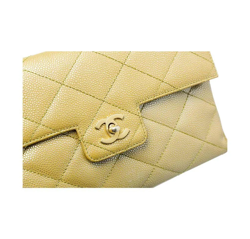 Chanel Gold Flap Shoulder Bag Caviar