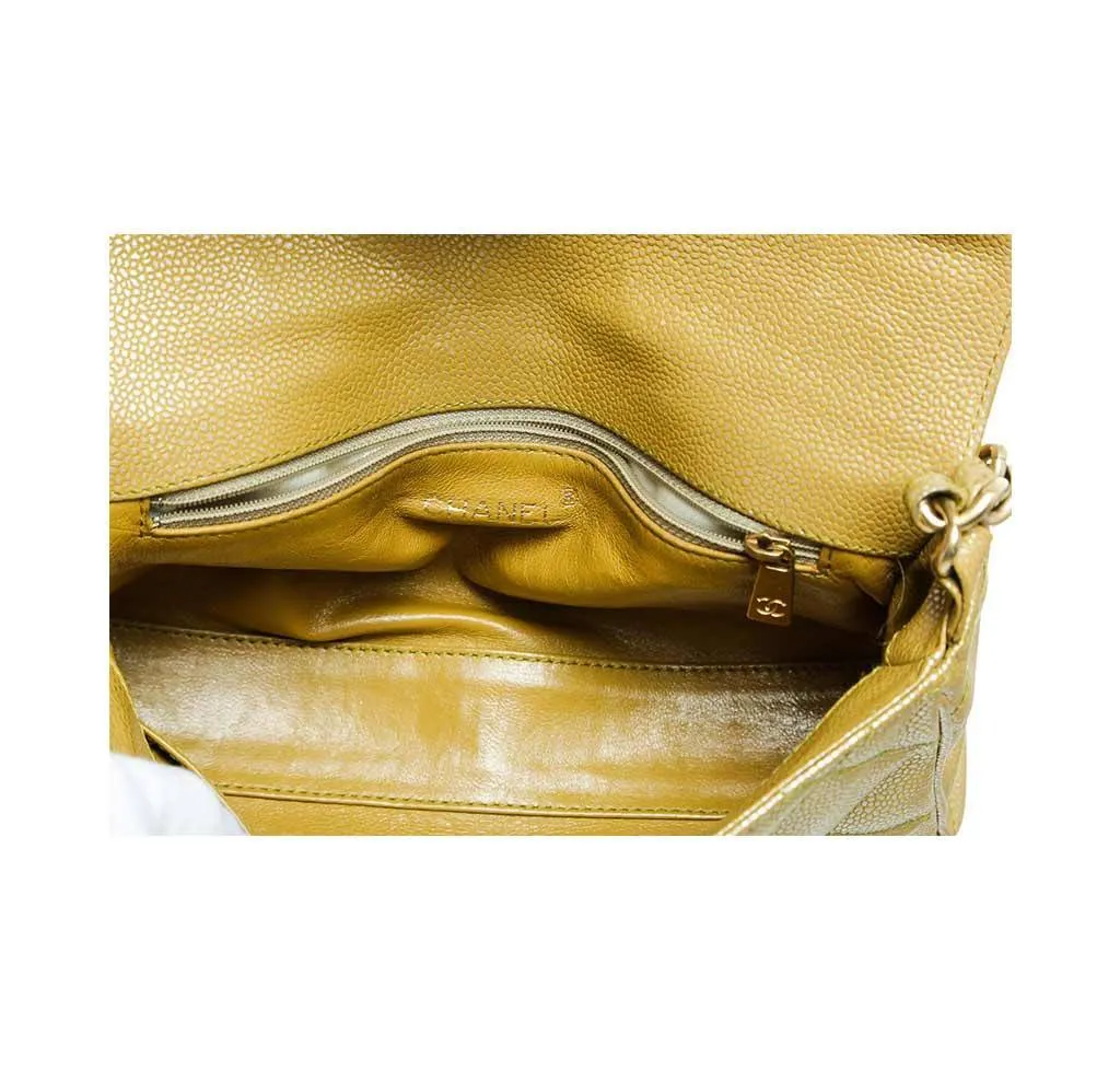Chanel Gold Flap Shoulder Bag Caviar
