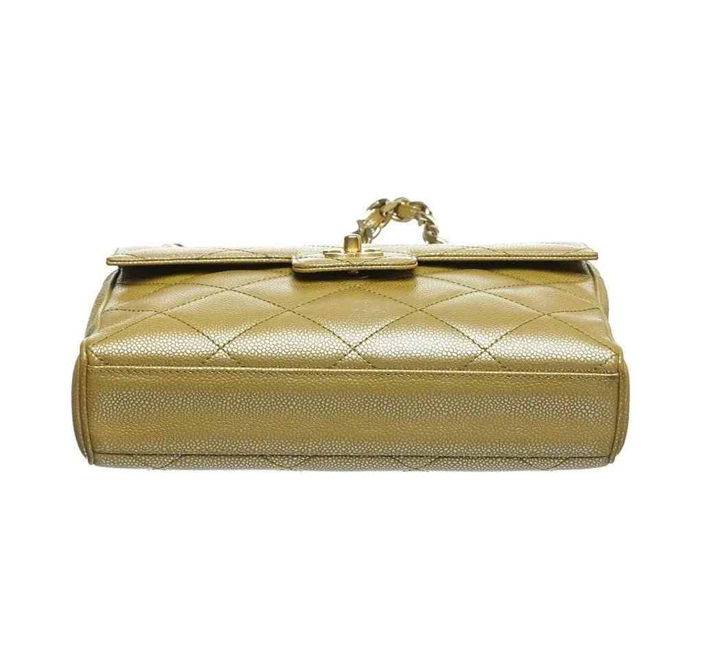 Chanel Gold Flap Shoulder Bag Caviar