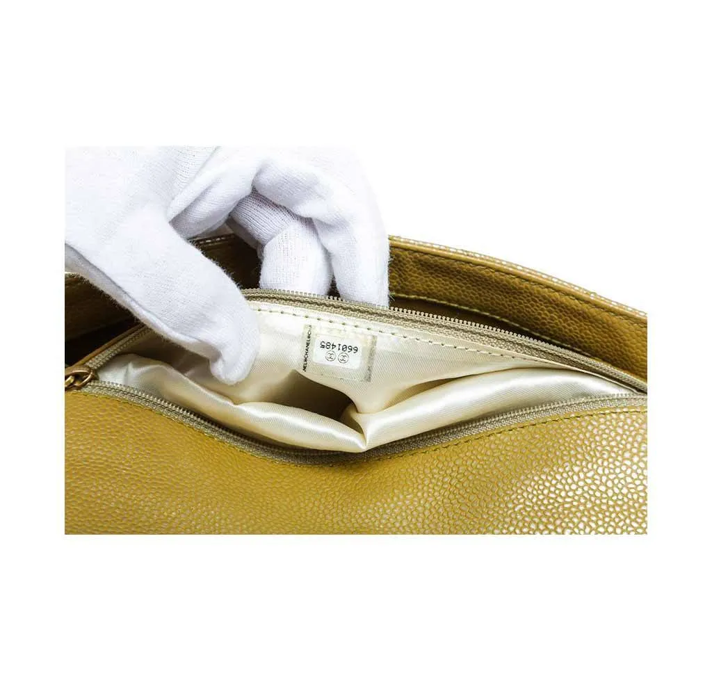 Chanel Gold Flap Shoulder Bag Caviar