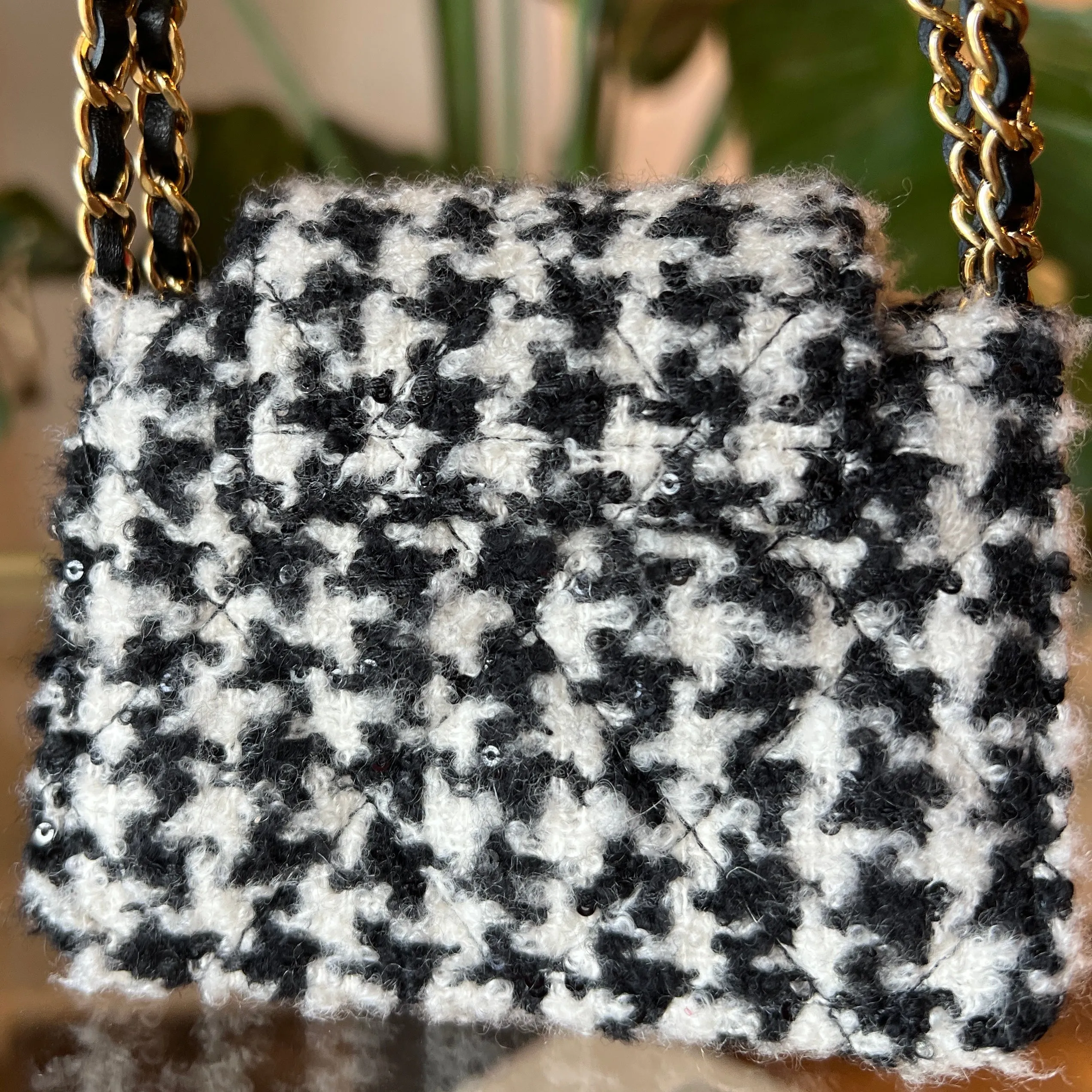 CHANEL Mini CC Tweed Houndstooth Flap bag