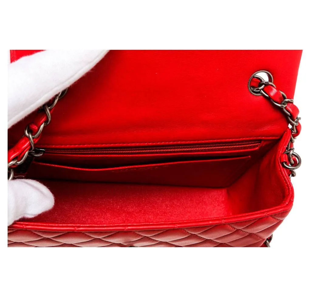 Chanel Mini Classic Flap Bag Red Lambskin