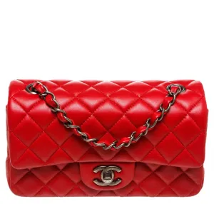 Chanel Mini Classic Flap Bag Red Lambskin