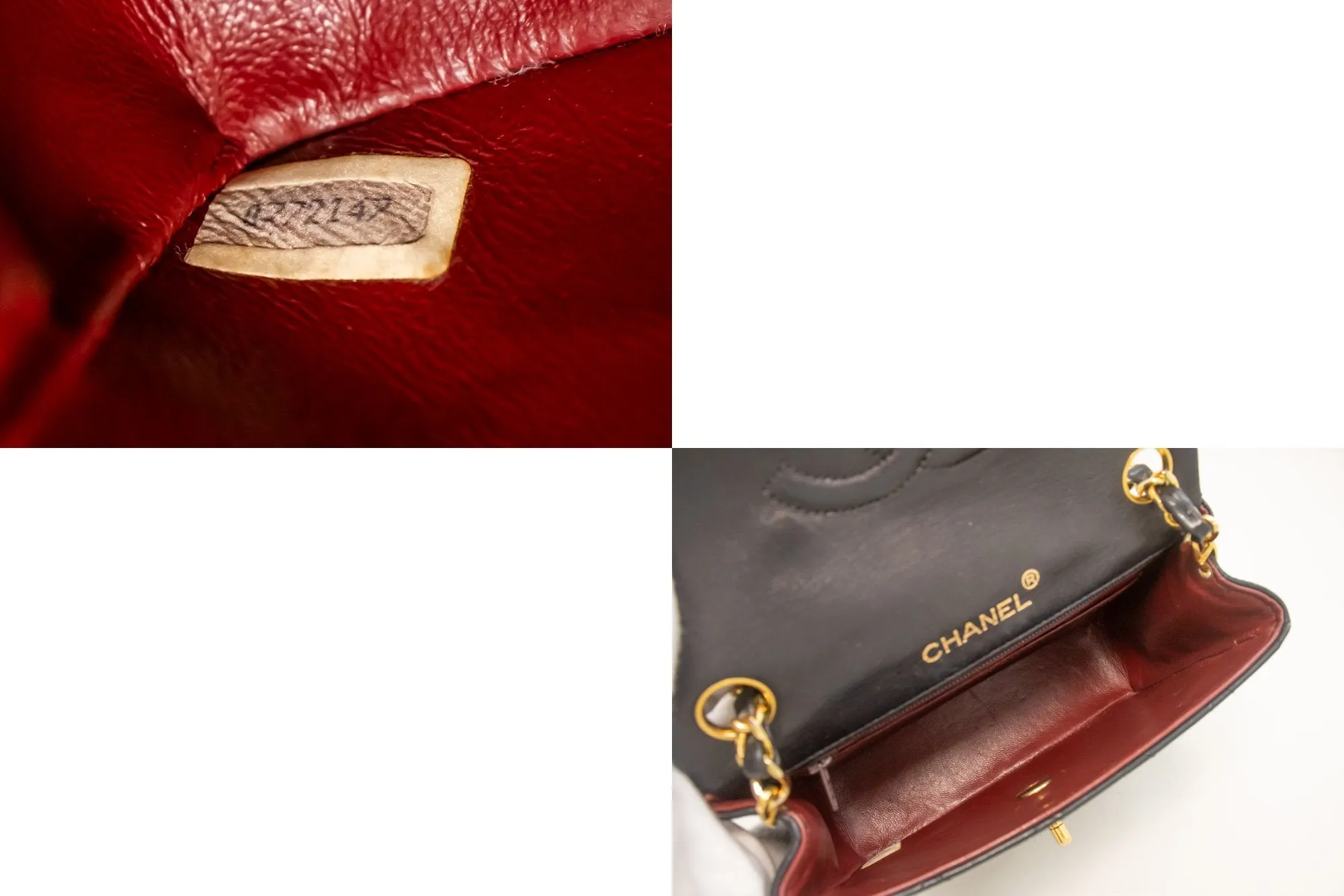 CHANEL Mini Square Small Chain Shoulder Bag Crossbody Black Lamb m26