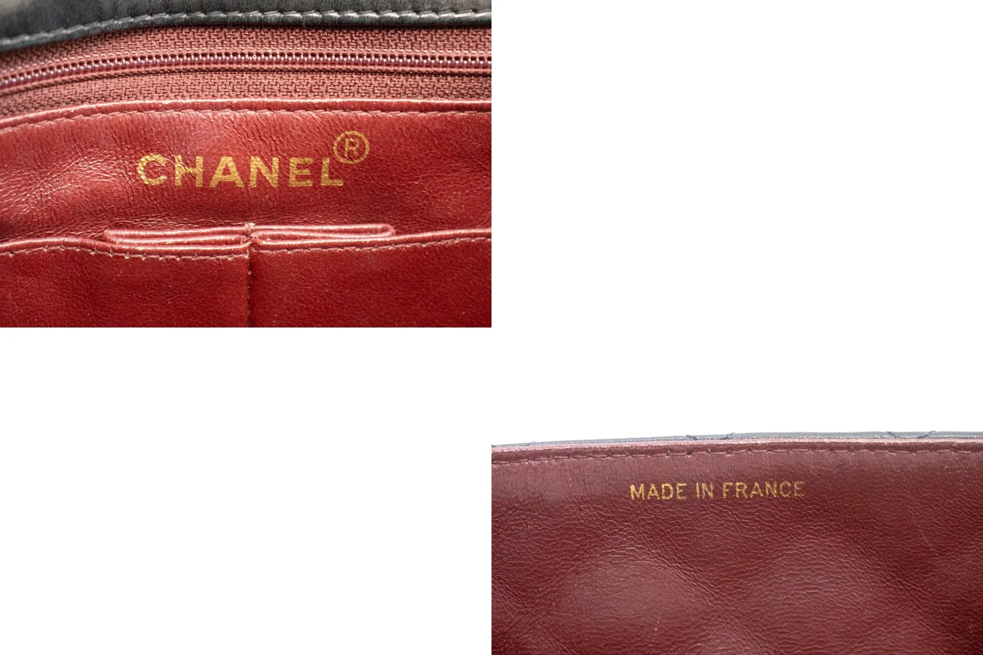 CHANEL Mini Square Small Chain Shoulder Bag Crossbody Black Lamb n28