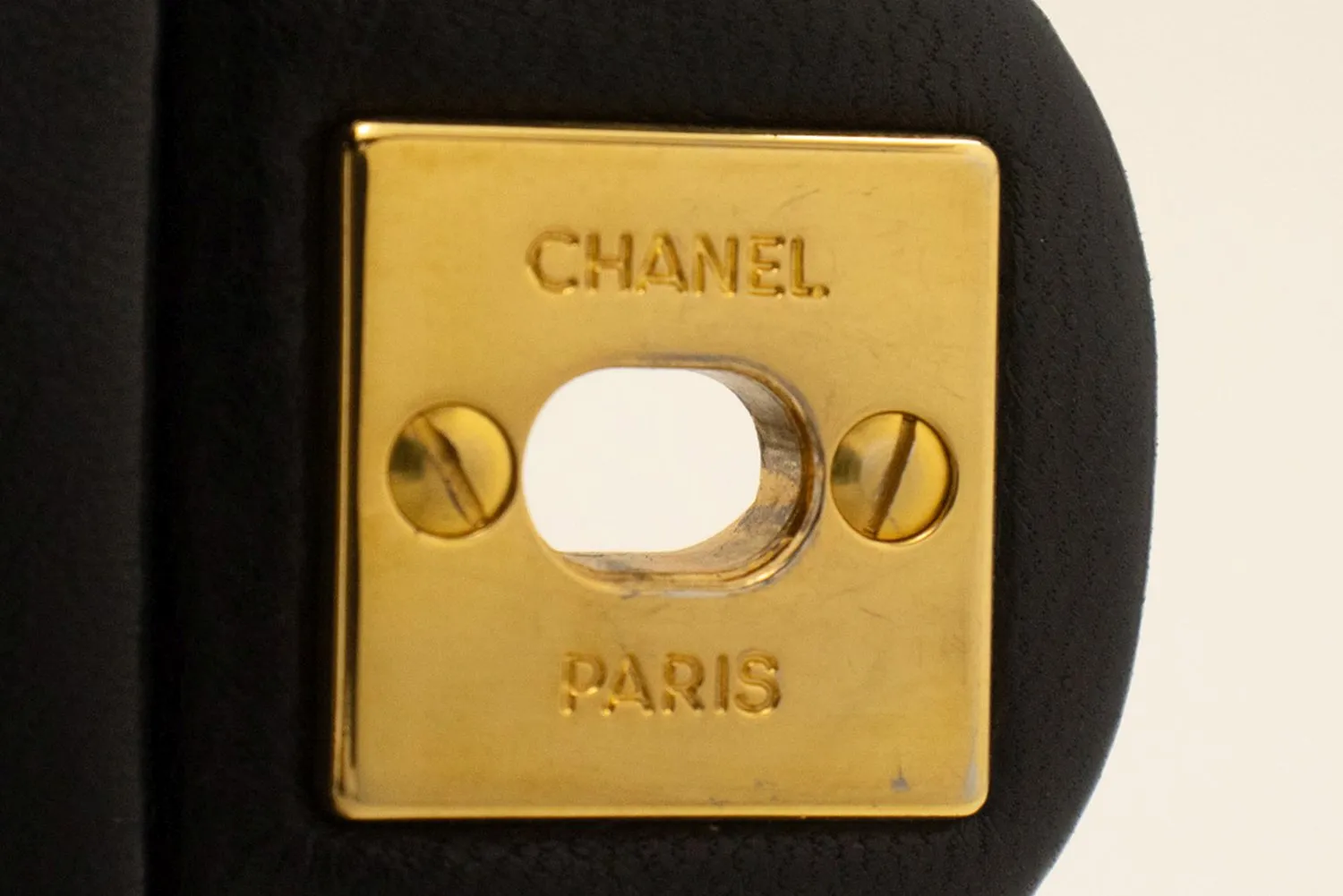 CHANEL Mini Square Small Chain Shoulder Bag Crossbody Black Lamb n28