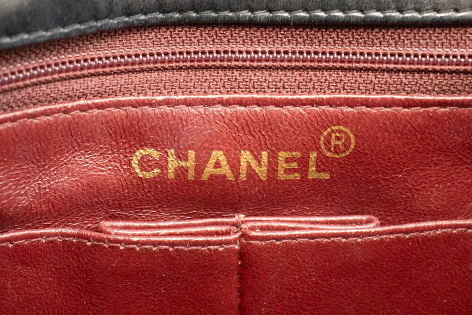 CHANEL Mini Square Small Chain Shoulder Bag Crossbody Black Lamb n28