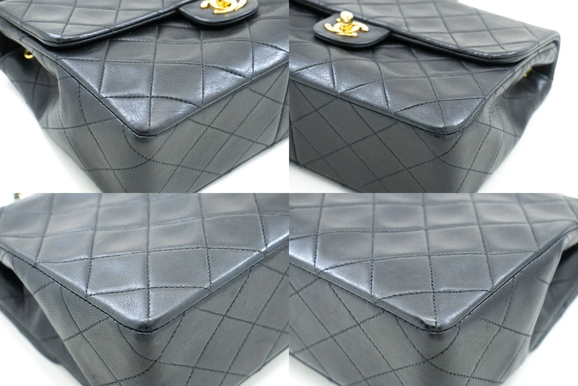CHANEL Mini Square Small Chain Shoulder Bag Crossbody Black Lamb p39