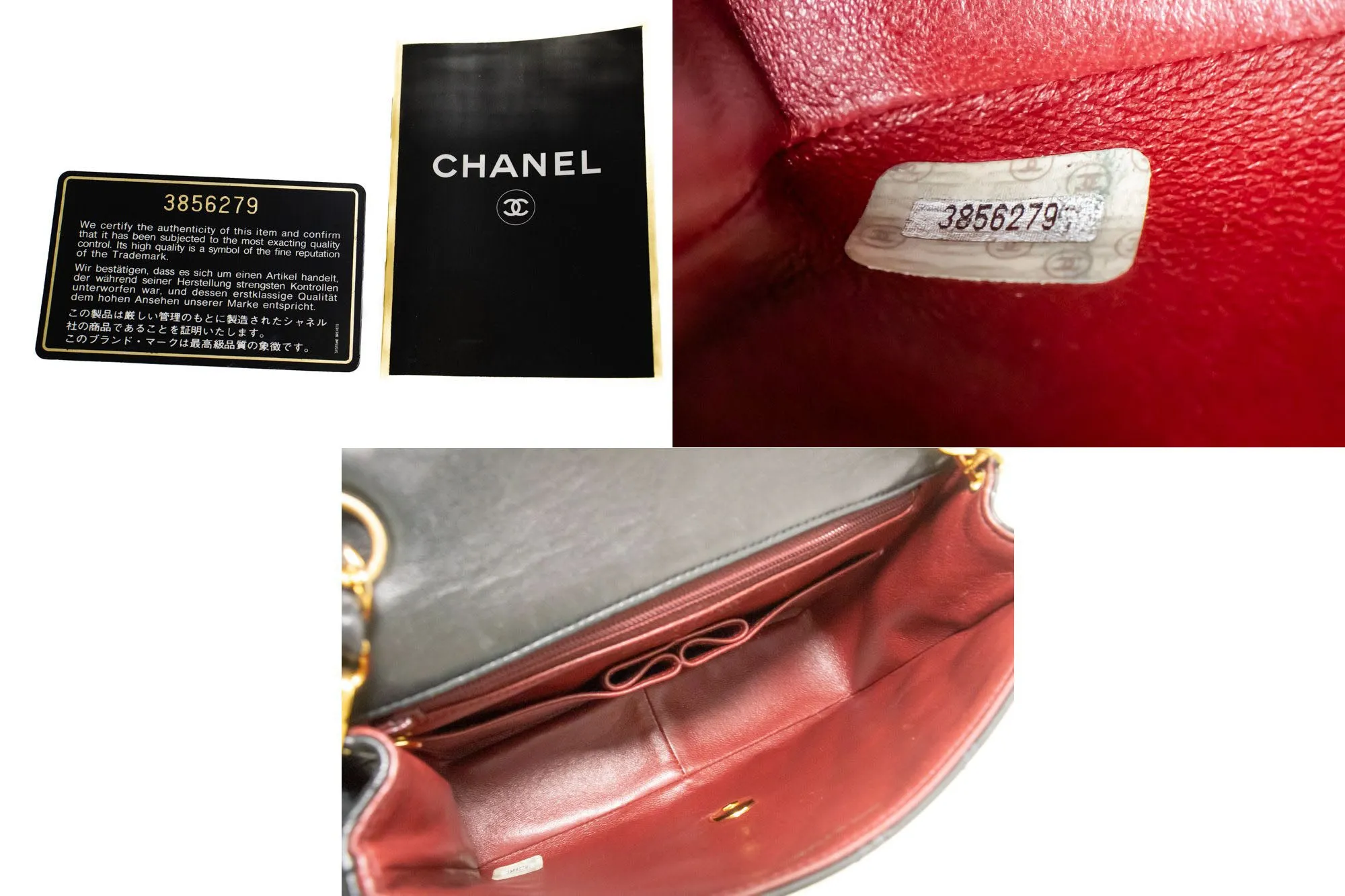 CHANEL Mini Square Small Chain Shoulder Bag Crossbody Black Lamb p52