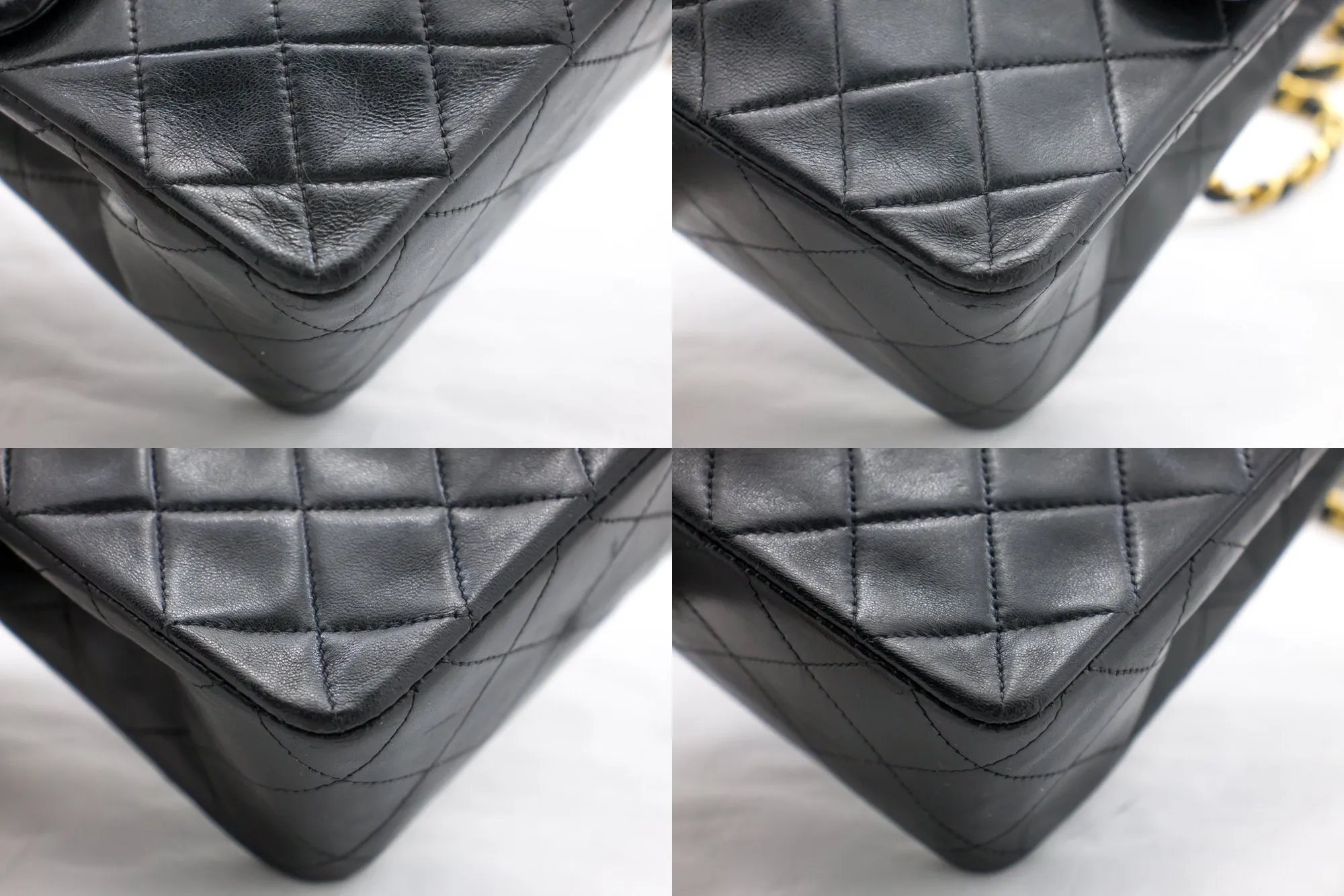 CHANEL Mini Square Small Chain Shoulder Bag Crossbody Black Quilt f77
