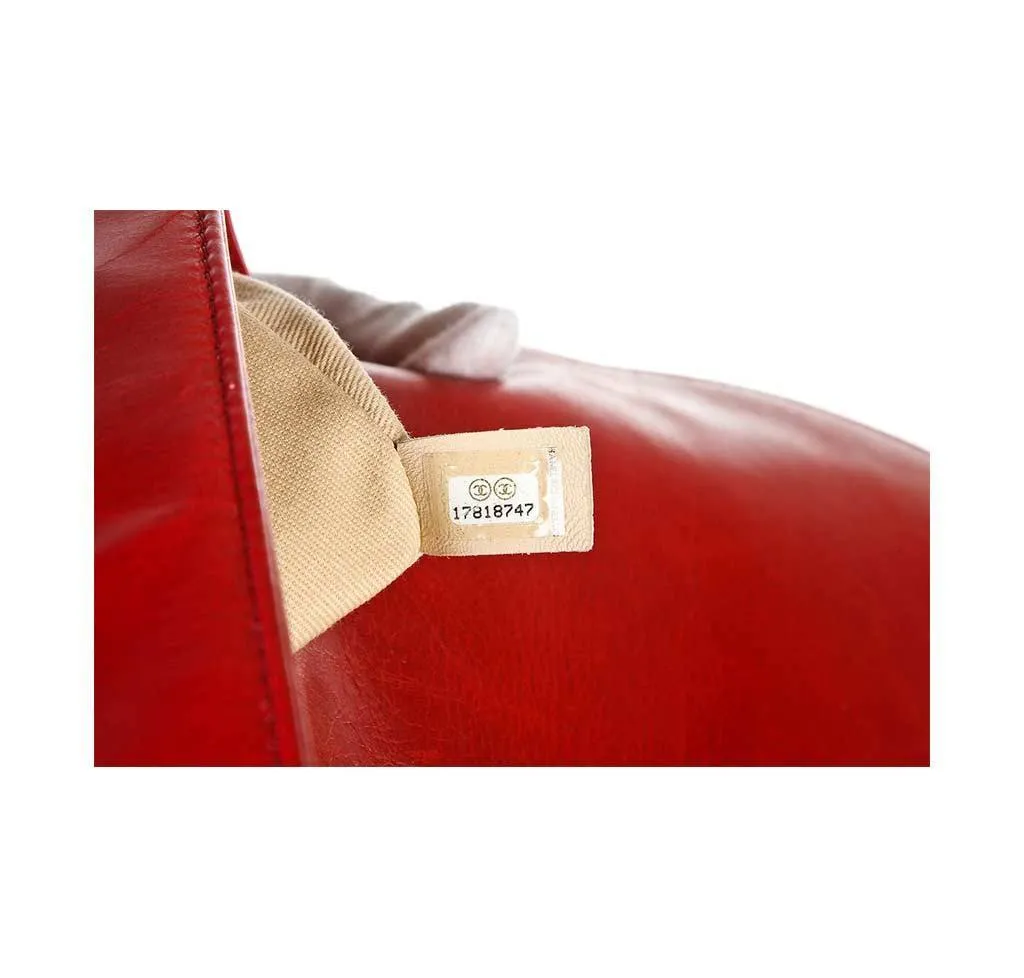 Chanel Red Quilted Boy Bag Lambskin