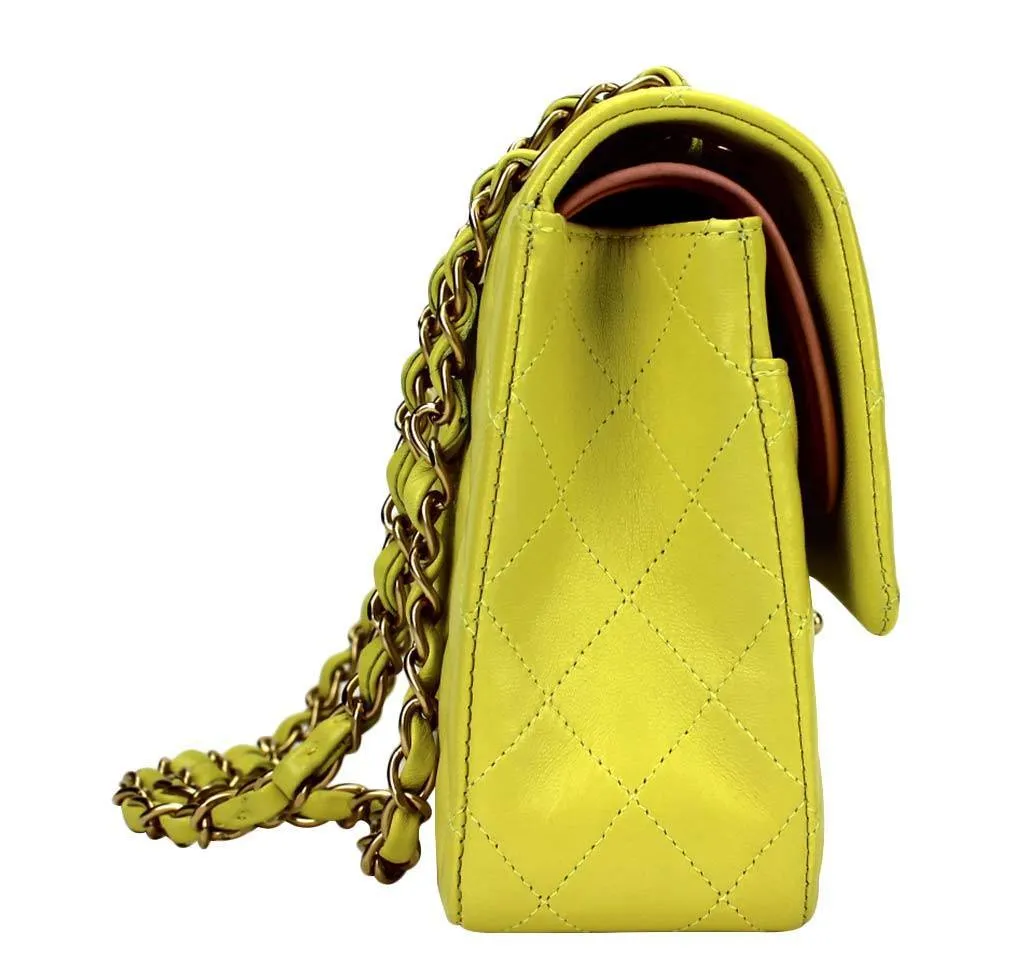 Chanel Shoulder Bag Yellow GHW