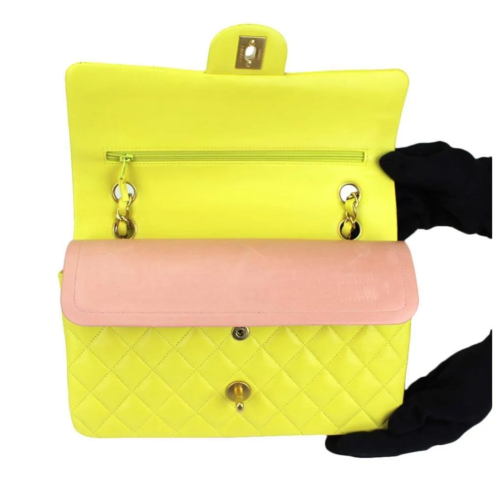 Chanel Shoulder Bag Yellow GHW