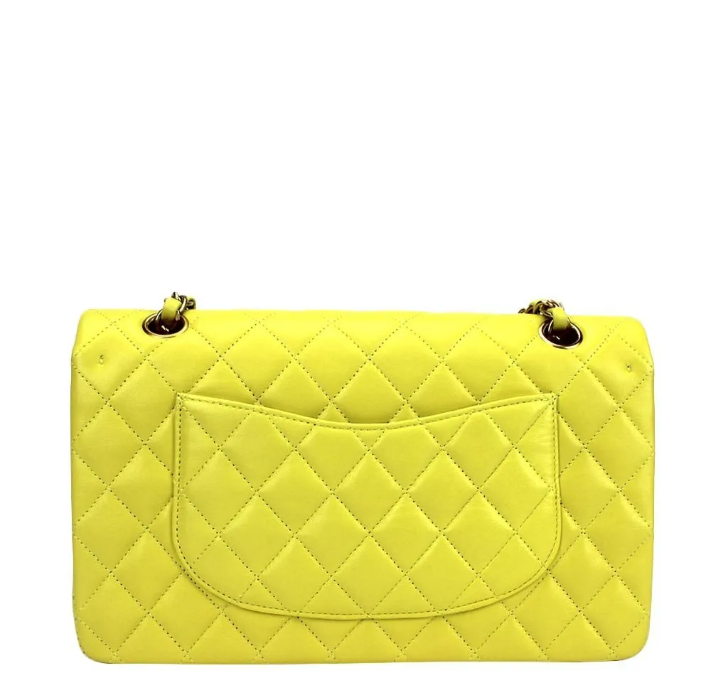 Chanel Shoulder Bag Yellow GHW