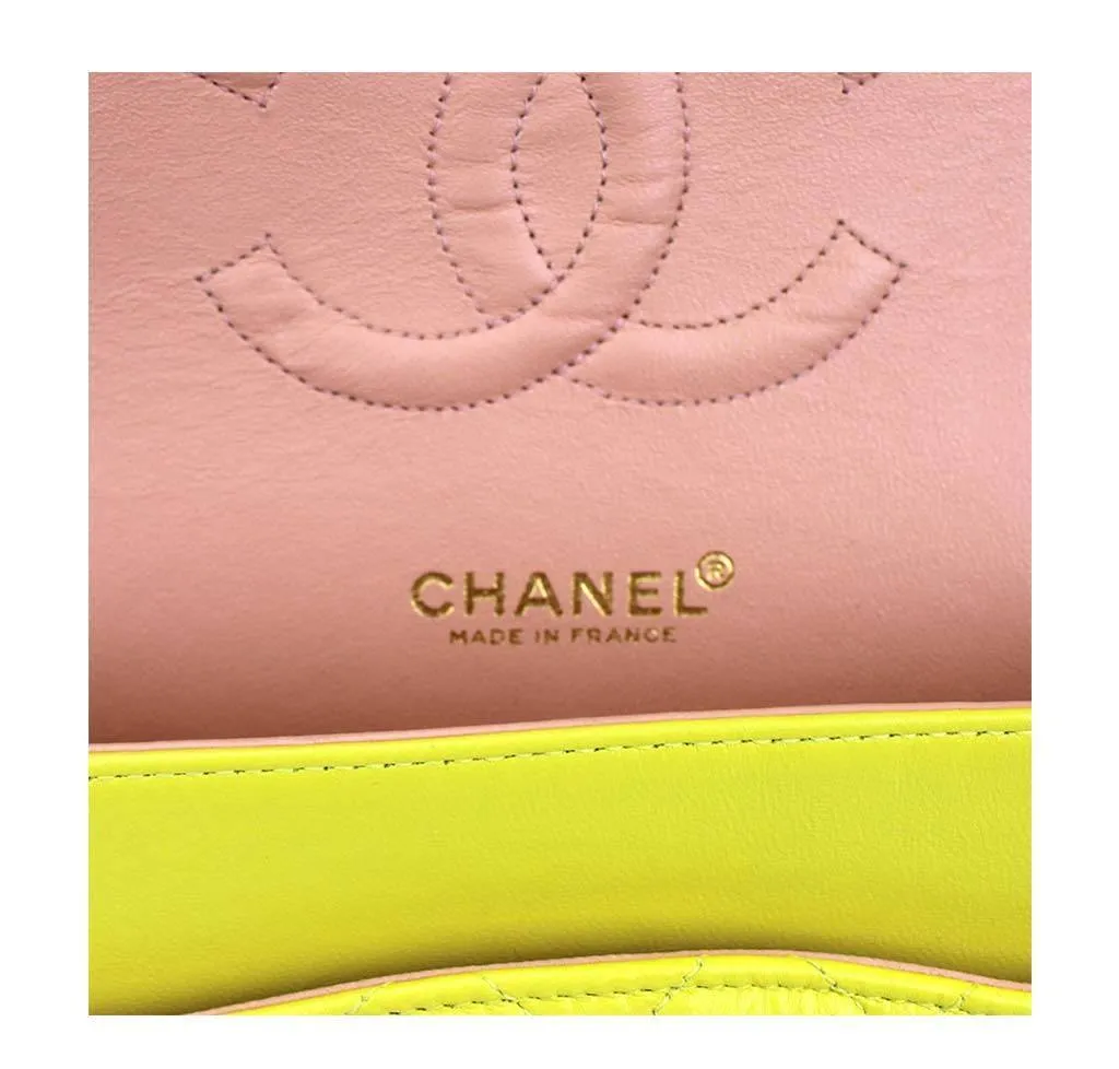 Chanel Shoulder Bag Yellow GHW