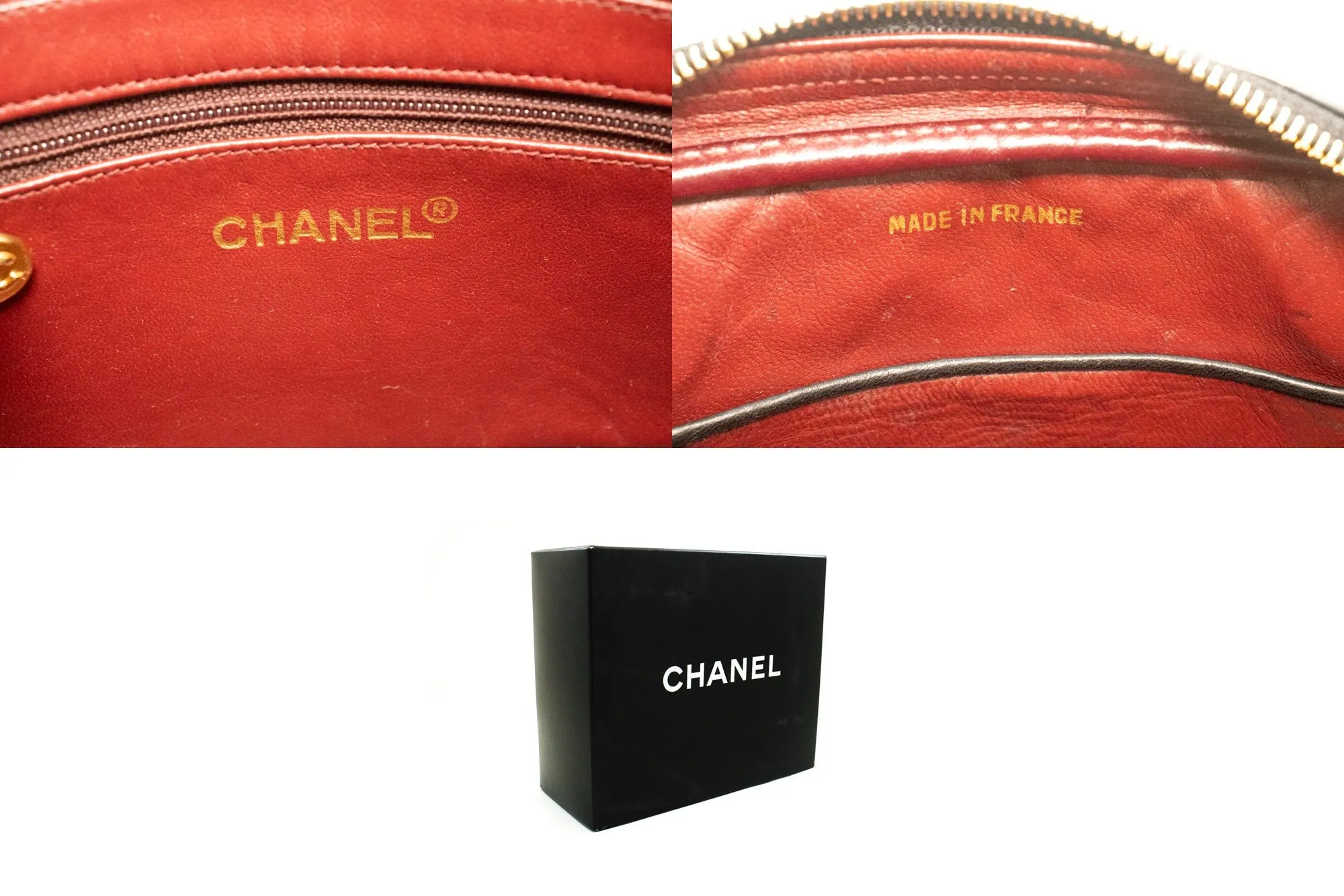 CHANEL Small Chain Shoulder Bag Black Lambskin Leather Zipper m63