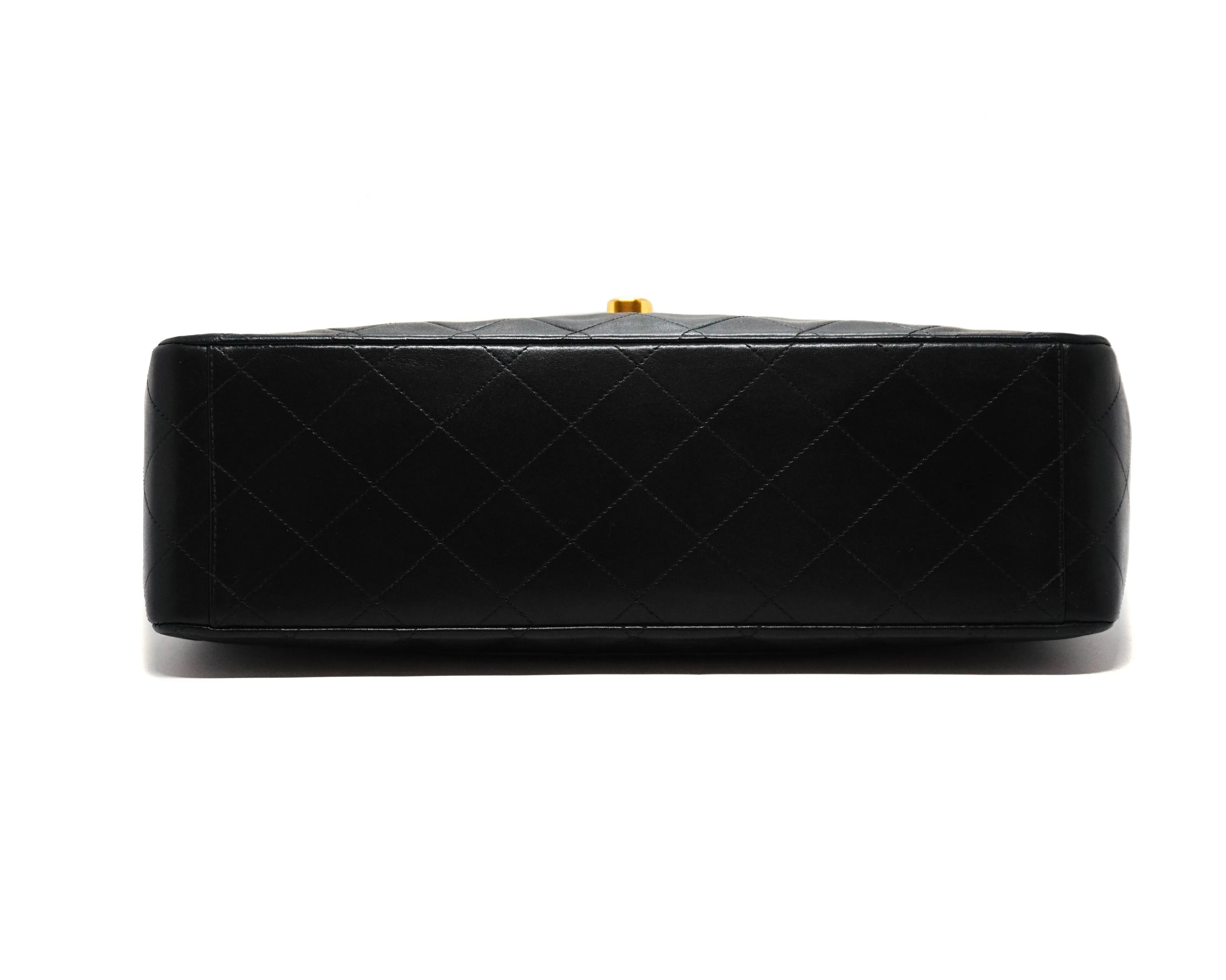 Chanel Vintage Black Lambskin Maxi Jumbo