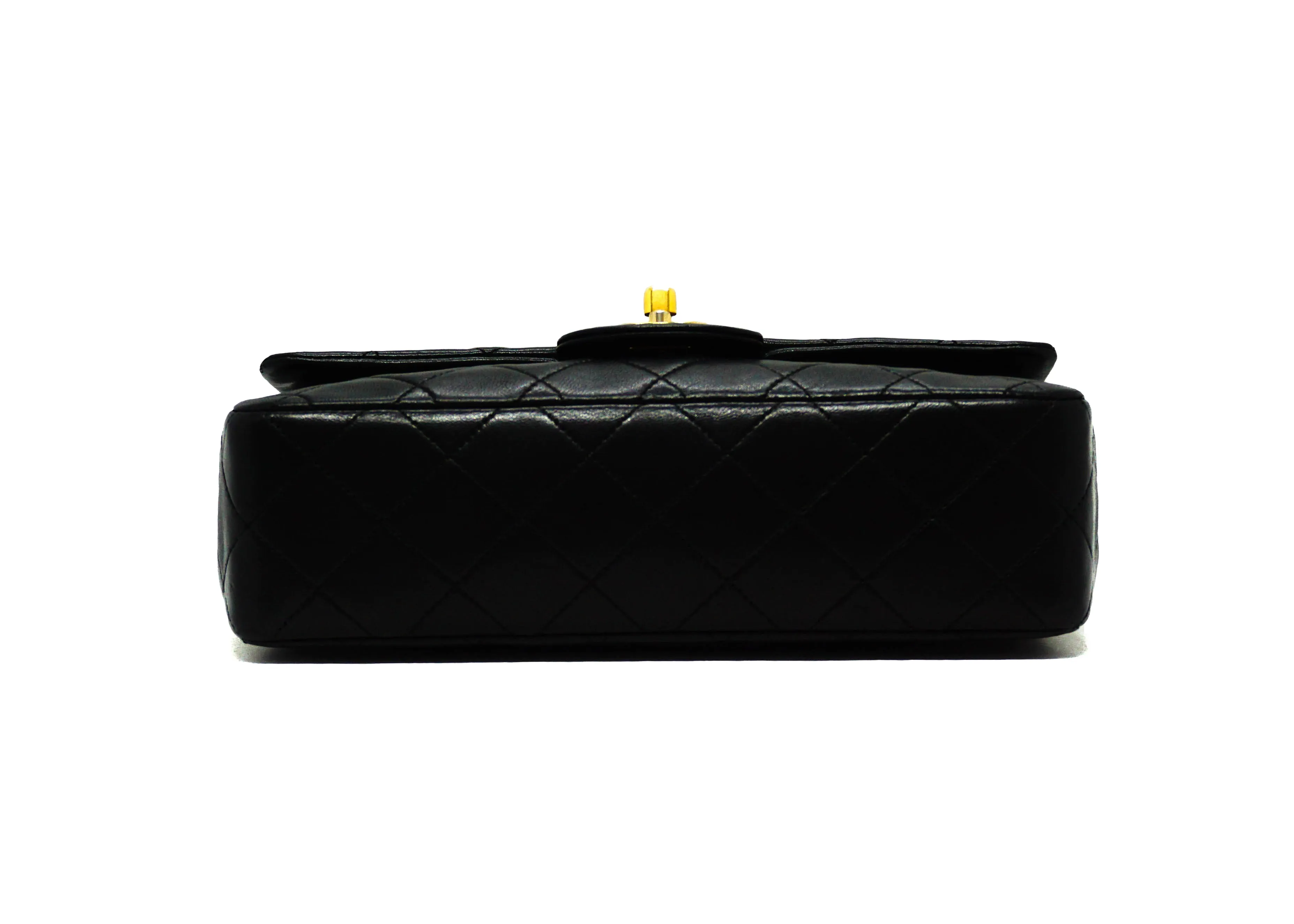 Chanel Vintage Black Lambskin Small Classic 2.55 9” Flap Bag