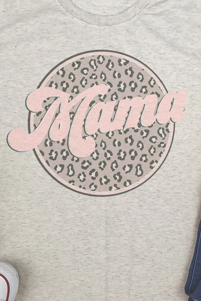 Cheetah Mama Circle Adult Tri-Blend T-Shirt